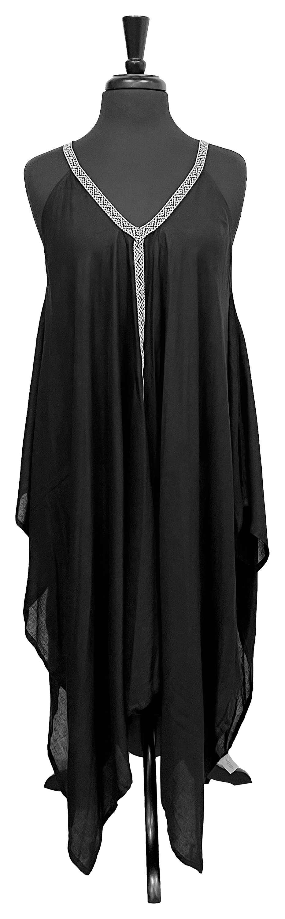 Quagga Black Trimmings Kerchief Dress Swimsuit CoverUp for Ladies